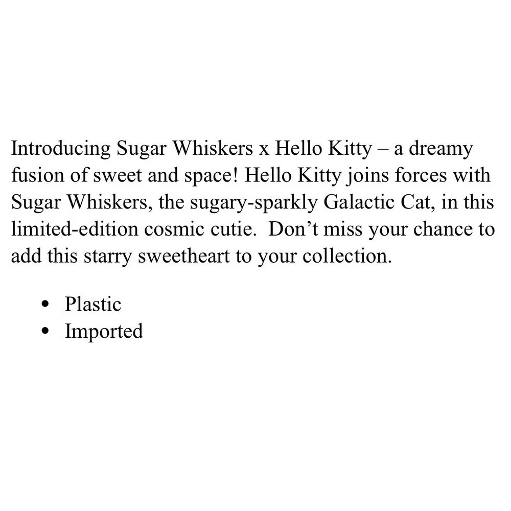 Tokidoki Hello Kitty Galactic Cats Sugar‎ Whiskers Figure Limited Edition